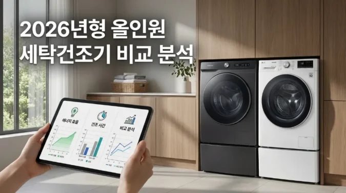 2026년형 올인원 세탁건조기 비교: 삼성 vs LG 일체형 모델 성능과 전기세의 진실