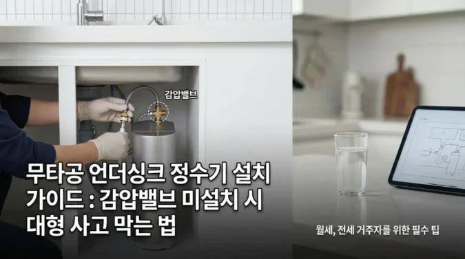 월세·전세 거주자 필독: 무타공 언더싱크 정수기 설치 가이드와 대형 누수 막는 핵심 비결