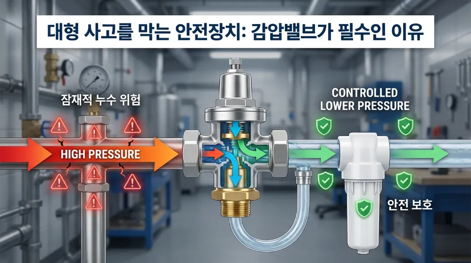 대형 사고를 막는 안전장치: 감압밸브가 필수인 이유