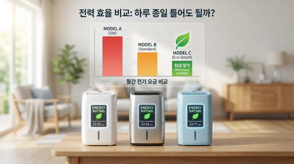 전력 효율 비교: 하루 종일 틀어도 될까?