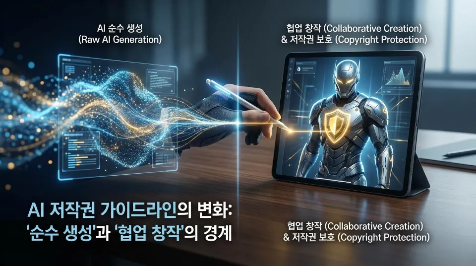 AI 저작권 가이드라인의 변화: '순수 생성'과 '협업 창작'의 경계